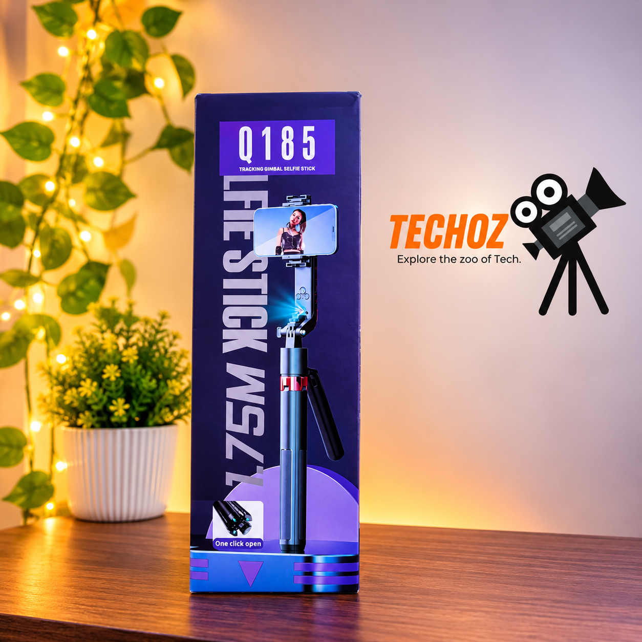 Q185 Auto Face Tracking Tripod Selfie Stick with Wireless Remote Control – 5.8 Feet